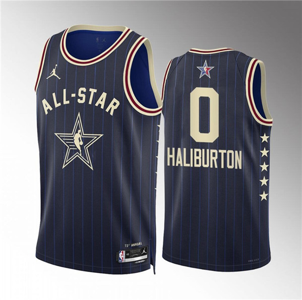 2024 All-Star #0 Tyrese Haliburton Navy Stitched Jersey - Zenithce