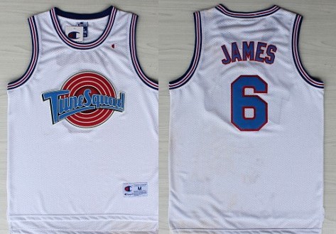Space Jam #6 LeBron James White Swingman Jersey - Zenithce