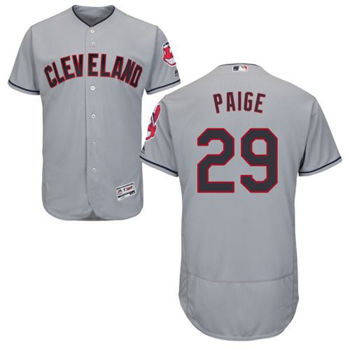 Indians #29 Satchel Paige Grey Flexbase Authentic Collection Stitched Jersey - Zenithce