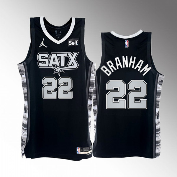 San Antonio Spurs #22 Malaki Branham 2022-23 Black Stitched Jersey - Zenithce