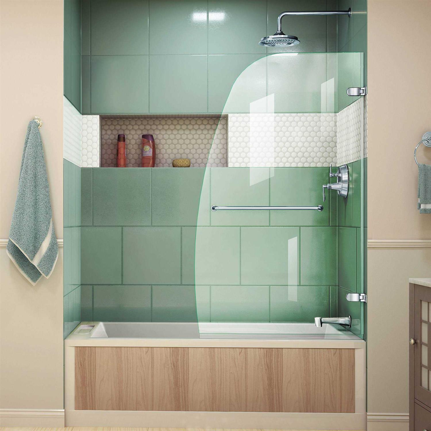 DreamLine SHDR-3445720-01 45 in. Aqua Ultra Frameless Hinged Shower Door - Zenithce