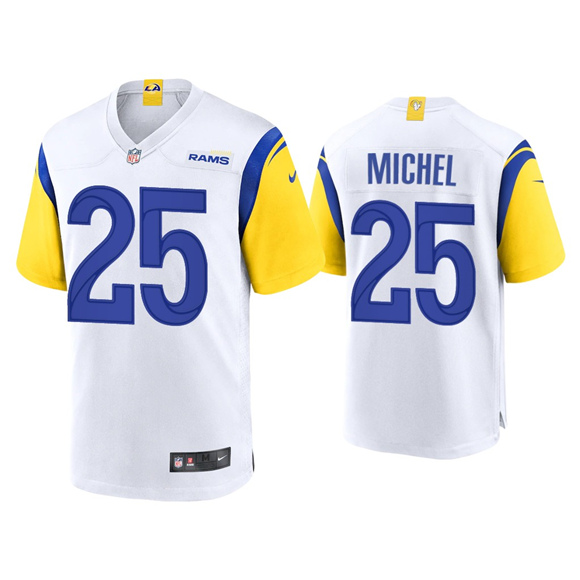 Los Angeles Rams #25 Sony Michel White Stitched Jersey - Zenithce
