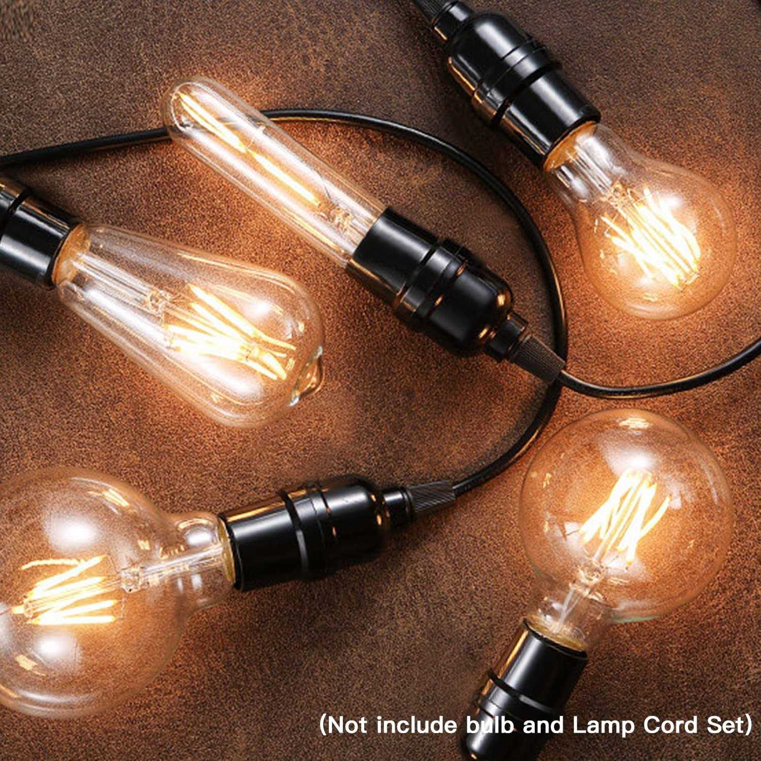 Zevnico 8 Pack E26 E27 Light Sockets Black Medium Screw Base with Shade Ring - Zenithce
