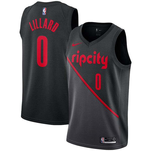 Portland Trail Blazers #0 Damian Lillard Jersey 2018-19 New Season City Edition Jersey - Zenithce