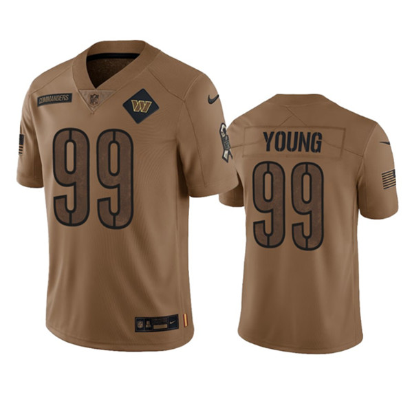 Washington Commanders #99 Chase Young 2023 Brown Salute To Service Limited Stitched Jersey - Zenithce