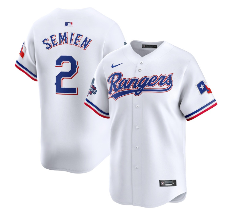 Texas Rangers #2 Marcus Semien White 2023 World Series Champions Stitched Jersey - Zenithce