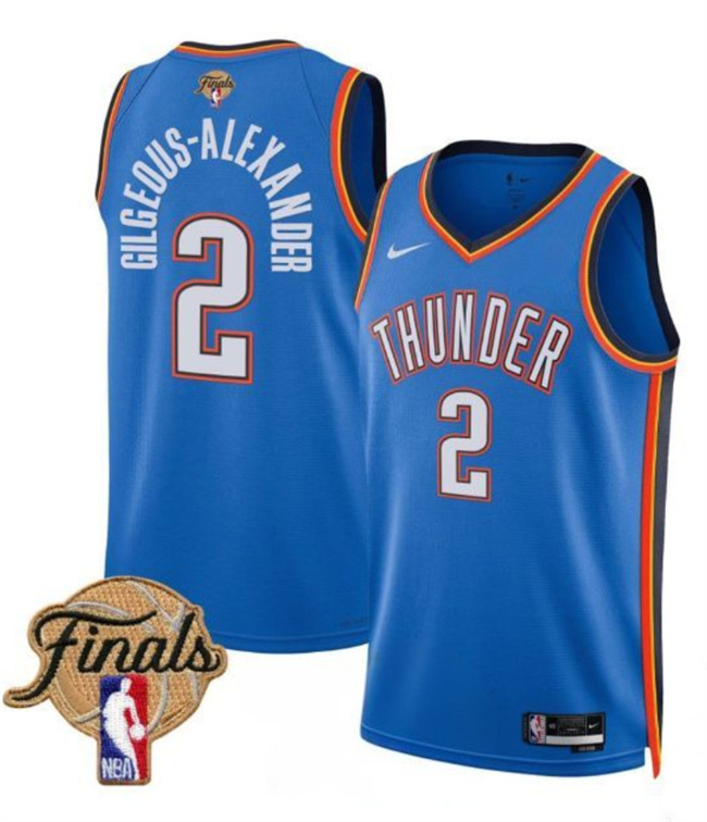 Oklahoma City Thunder #2 Shai Gilgeous-Alexander Blue 2025 Finals Icon Edition Stitched Jersey - Zenithce