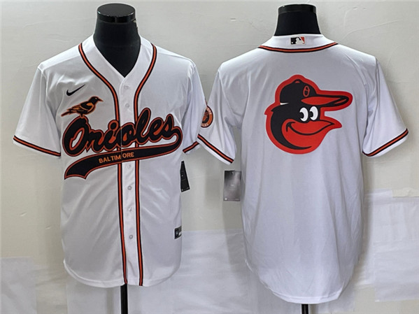 Baltimore Orioles White Team Big Logo Cool Base Stitched Jersey - Zenithce