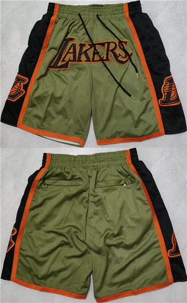 Los Angeles Lakers Green Black Shorts (Run Small) - Zenithce