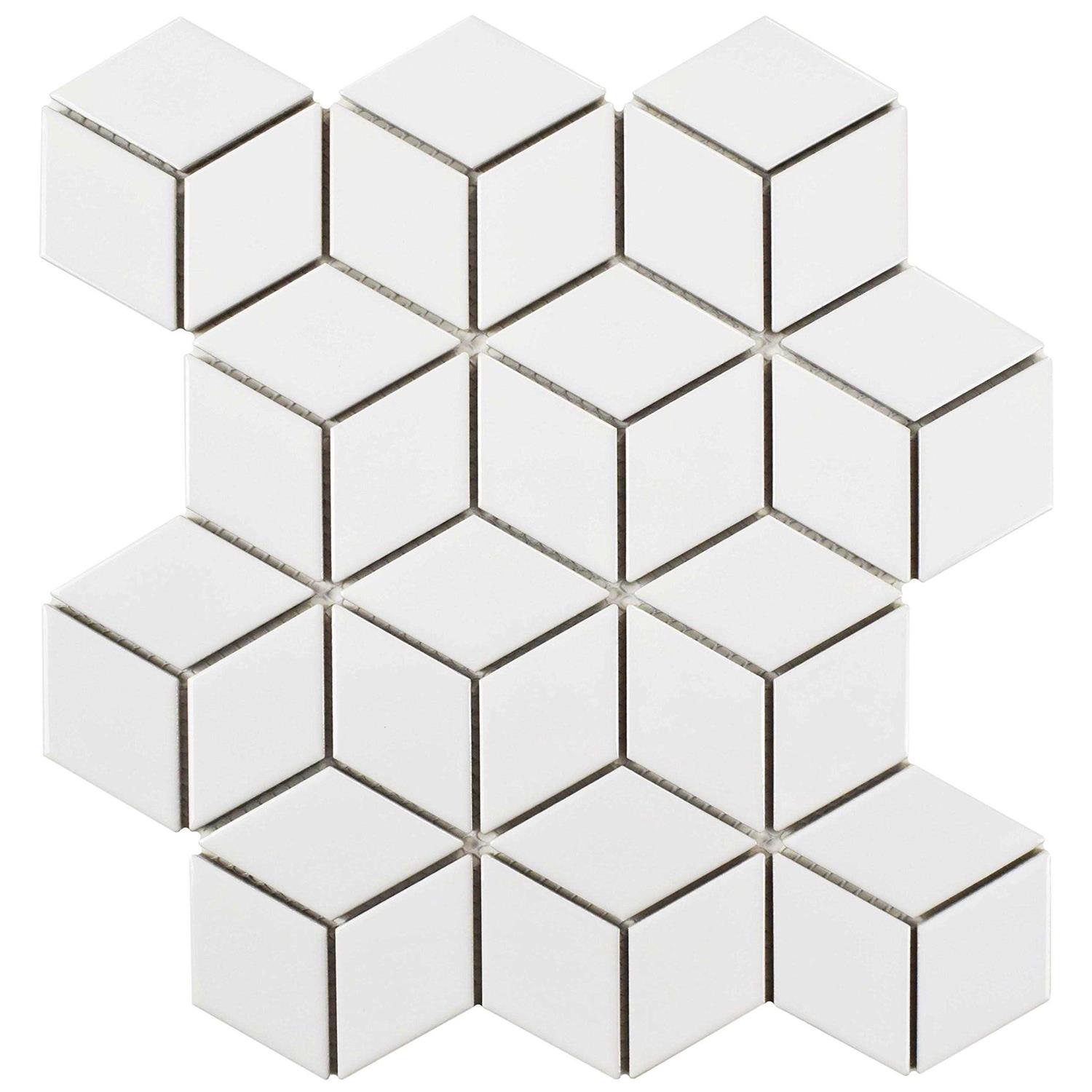 Merola Tile Rhombus 5-1/2 in. x 9-1/2 in. Porcelain Floor and Wall Tile - Zenithce