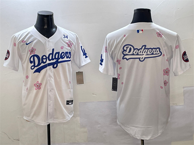 Los Angeles Dodgers Team Big Logo White 2025 Tokyo Series Limited Stitched Jersey - Zenithce