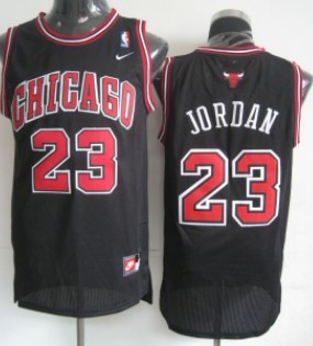 Chicago Bulls #23 Michael Jordan Black With Chicago Swingman Jersey - Zenithce