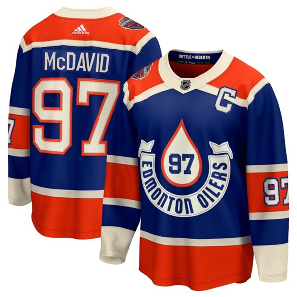 Edmonton Oilers #97 Connor McDavid 2023 Royal With Patch Heritage Classic Primegreen Stitched Jersey - Zenithce