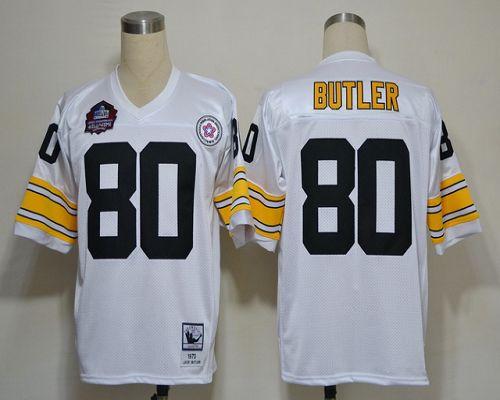 Mitchell And Ness Steelers #80 Jack Butler White Stitched Jersey - Zenithce