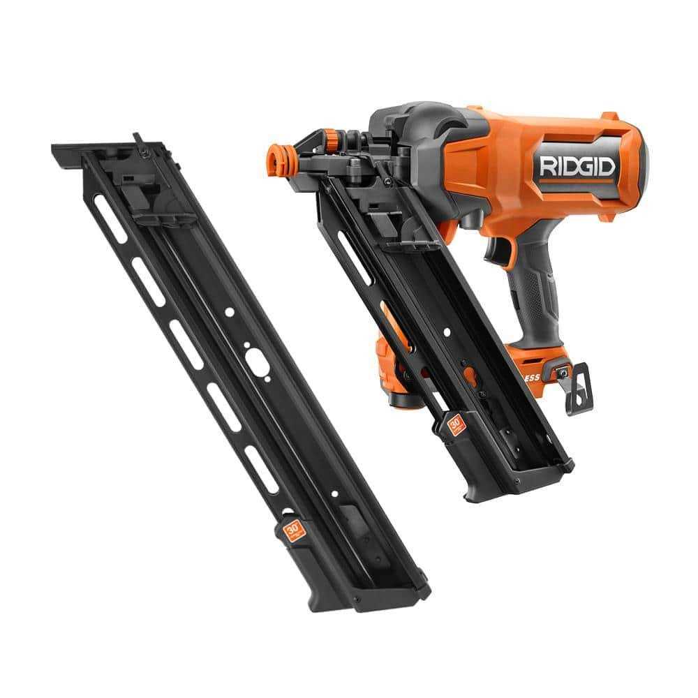 RIDGID 18V Brushless Cordless 30-Degree Framing Nailer Kit with 4.0 Ah Battery and Charger R09895KN - Zenithce