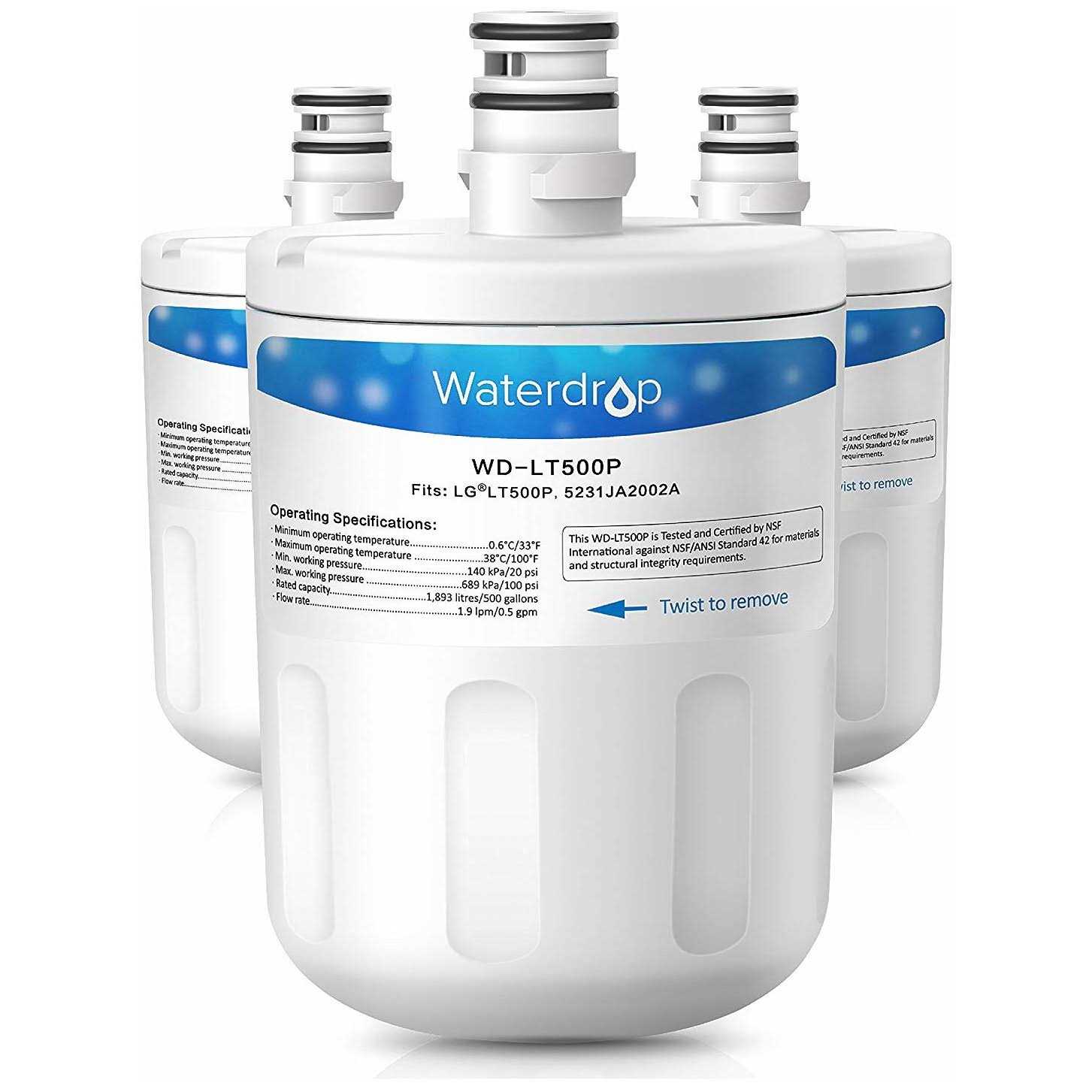 Waterdrop 469690 ADQ36006101 Refrigerator Water Filter Replacement for LG LT700P - Zenithce