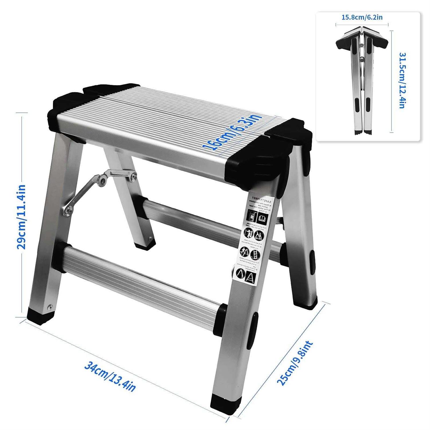 Folding Shelf Brackets Max Load 300 lb Heavy Duty Stainless Steel Collapsible Wall Mounted Shelf Brackets for Table - Zenithce