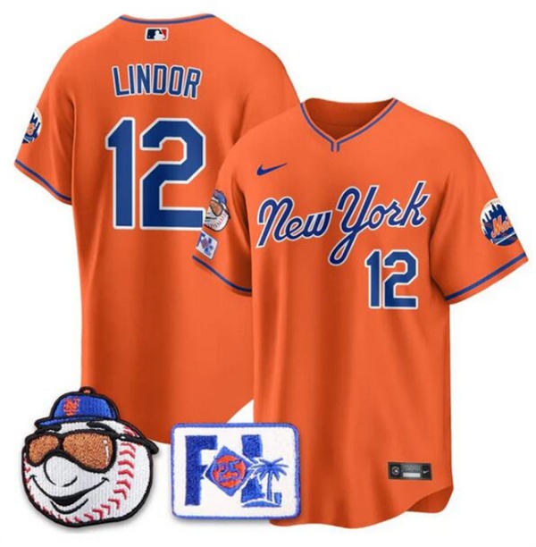 New York Mets #12 Francisco Lindor Orange 2025 Spring Training Stitched Jersey - Zenithce