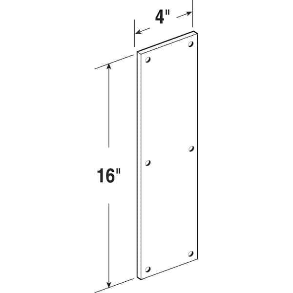 Prime-Line Door Push Plate 4 in. x 16 - Zenithce