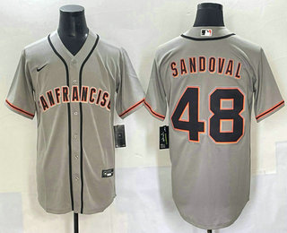 San Francisco Giants #48 Pablo Sandoval Grey Cool Base Stitched Jersey - Zenithce