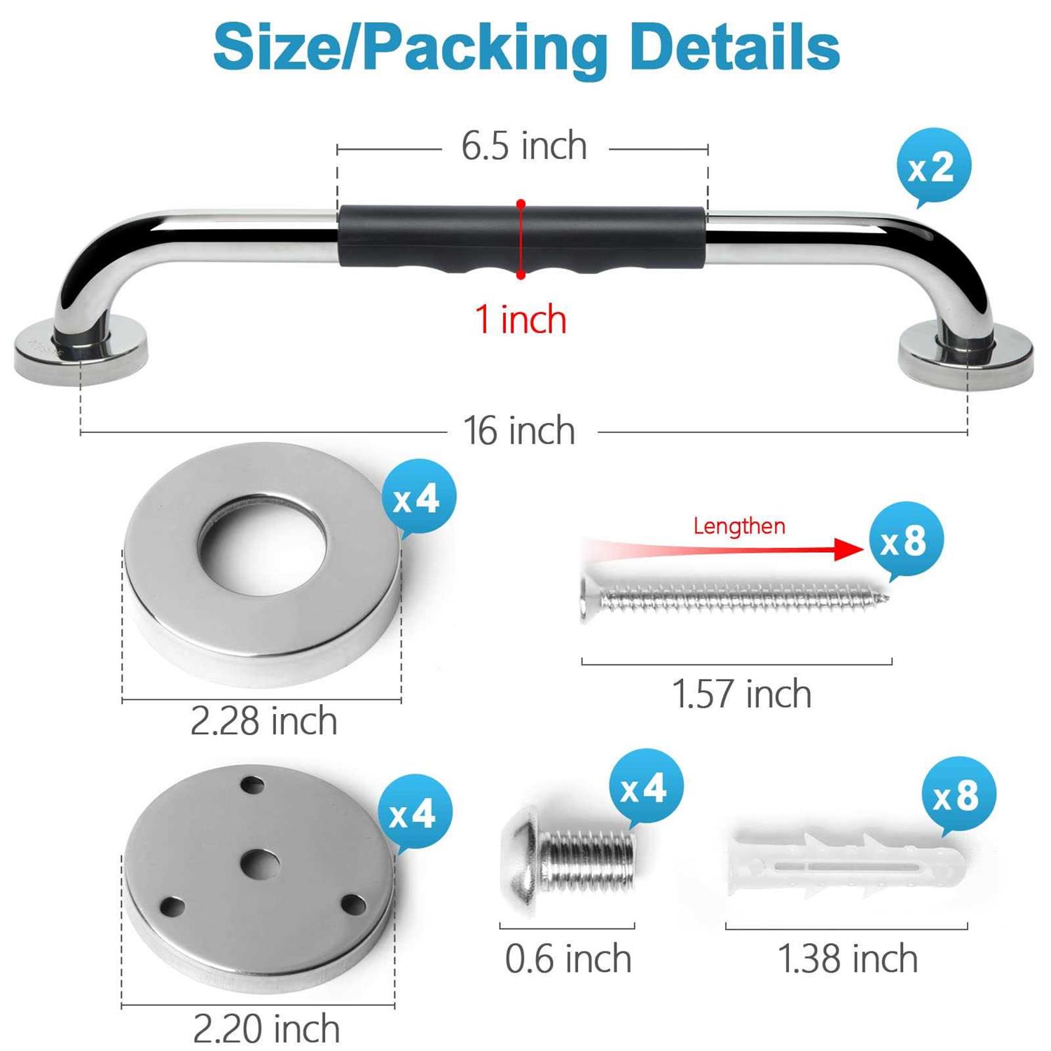 Safety First S1F585 Multi Grip Tub Bar White - Zenithce