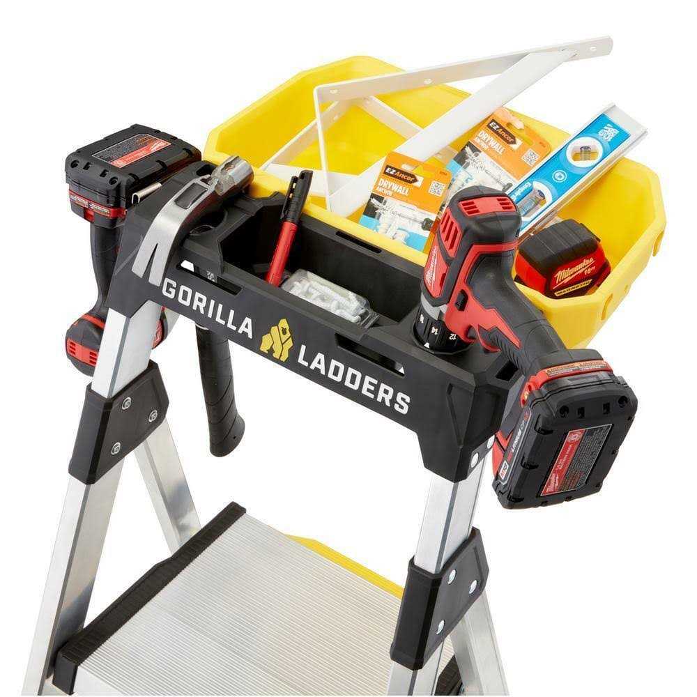 Gorilla Ladders 47.25 in. x 12 in. x 20 in. Aluminum Slim-Fold Work Platform - Zenithce