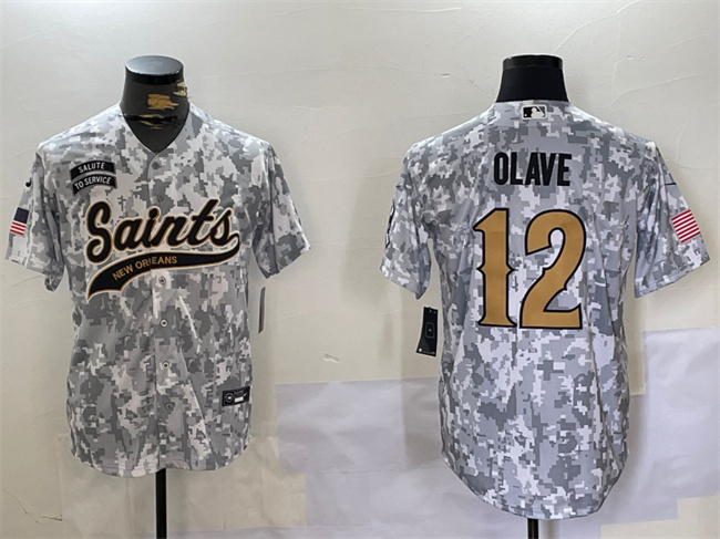 New Orleans Saints #12 Chris Olave 2024 Arctic Camo Salute To Service Stitched Jersey - Zenithce
