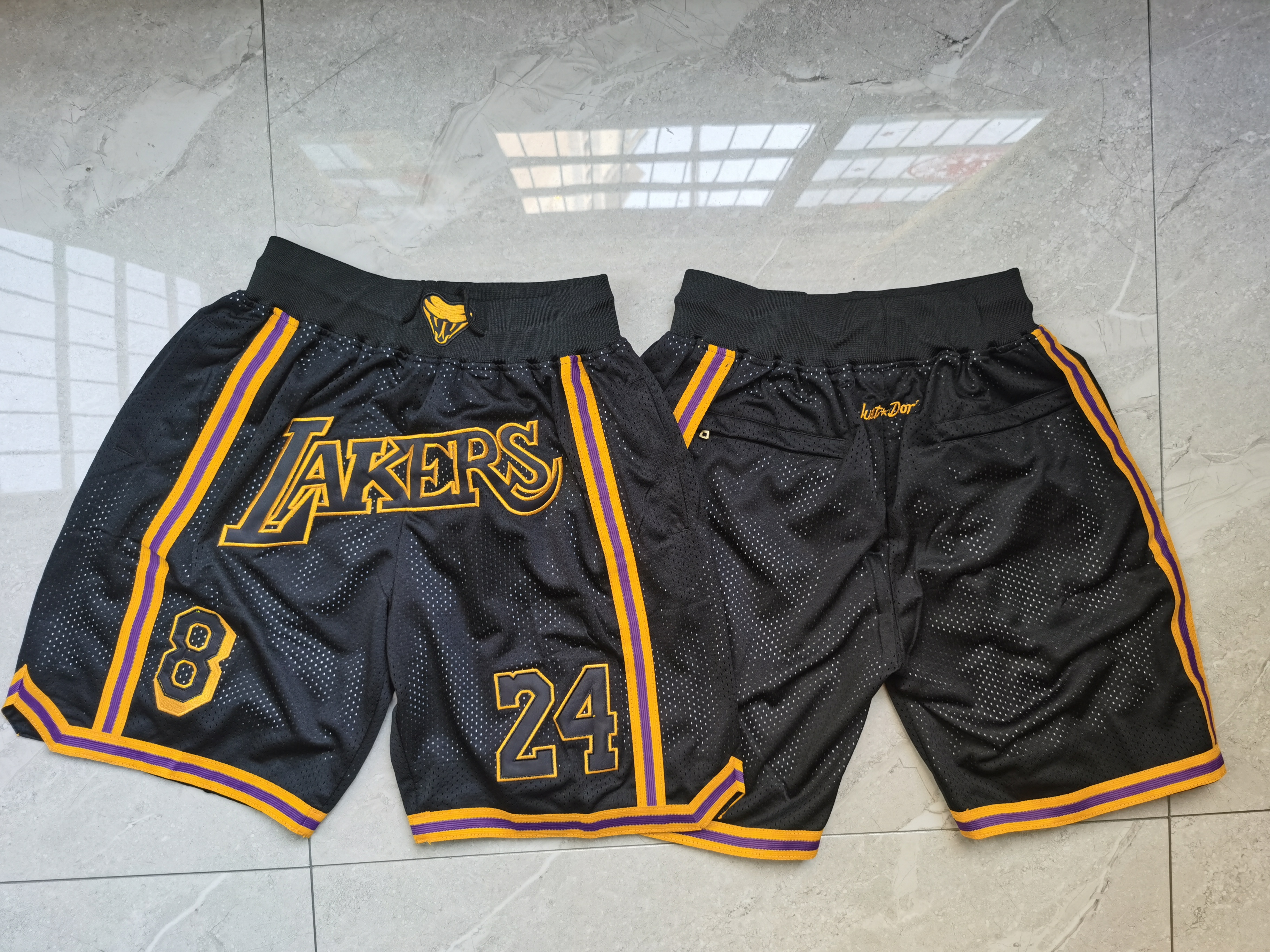 Lakers Teams Black 8 & 24 Just Don With Pocket Swingman Shorts - Zenithce