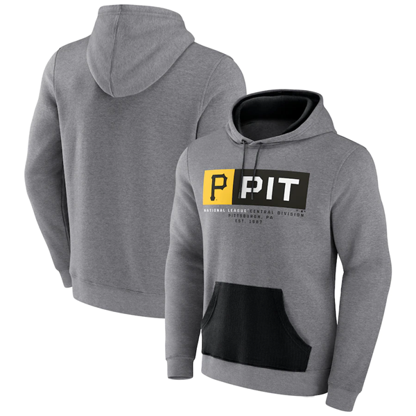 Pittsburgh Pirates Heathered Gray Iconic Steppin Up Fleece Pullover Hoodie - Zenithce