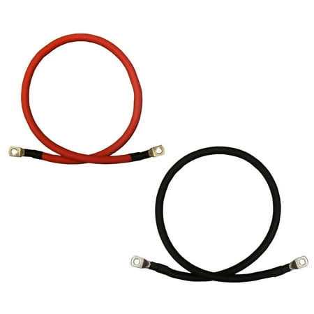 Windy Nation AWG Gauge Red + Black Pure Copper Battery Inverter Cables Solar - Zenithce