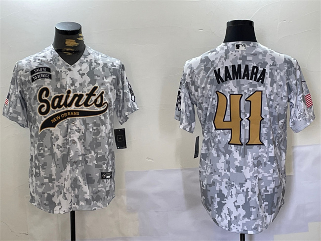 New Orleans Saints #41 Alvin Kamara 2024 Arctic Camo Salute To Service Stitched Jersey - Zenithce