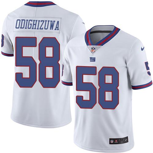 Giants #58 Owa Odighizuwa White Stitched Limited Rush Nike Jersey - Zenithce