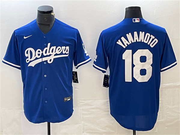 Los Angeles Dodgers #18 Yoshinobu Yamamoto Blue Cool Base Stitched Jersey - Zenithce