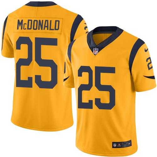 Rams #25 T.J. McDonald Gold Stitched Limited Rush Nike Jersey - Zenithce