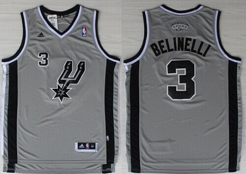San Antonio Spurs #3 Marco Belinelli Revolution 30 Swingman Gray Jersey - Zenithce