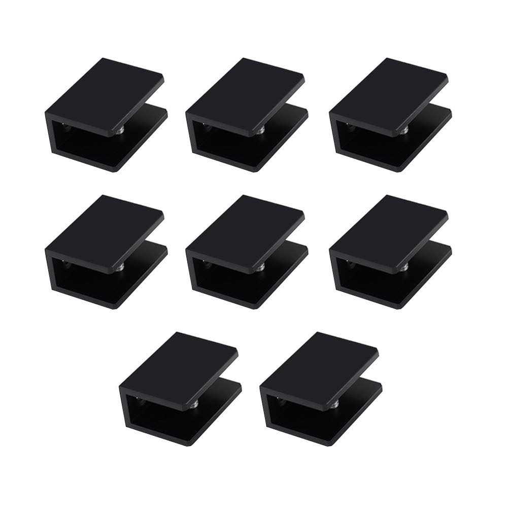 Kyien Pack of 8 Aluminum Alloy Square Glass Shelf Clamp Clip Holder Support Bracket - Zenithce