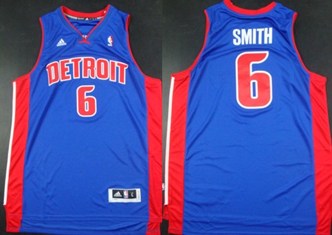 Detroit Pistons #6 Josh Smith Revolution 30 Swingman Blue Jersey - Zenithce