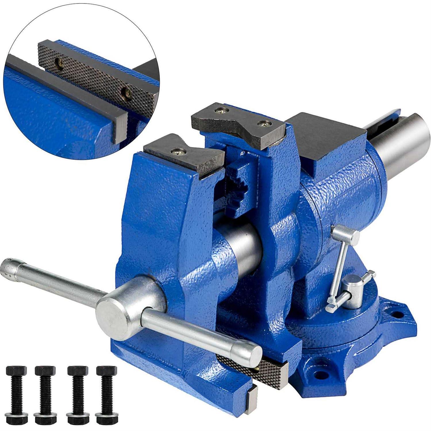 VEVOR 6 Bench Vise w/ Anvil 360°Swivel Locking Base Heavy Duty Ductile Iron - Zenithce