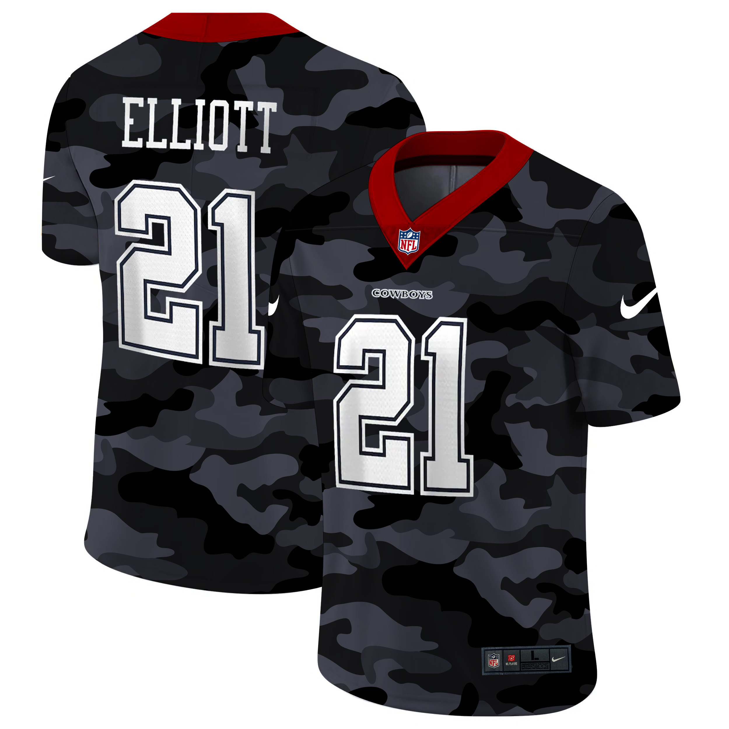 Dallas Cowboys #21 Ezekiel Elliott 2020 Camo Limited Stitched Jersey - Zenithce