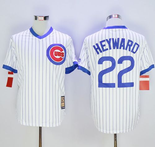 Cubs #22 Jason Heyward White Strip Home Cooperstown Stitched Jersey - Zenithce