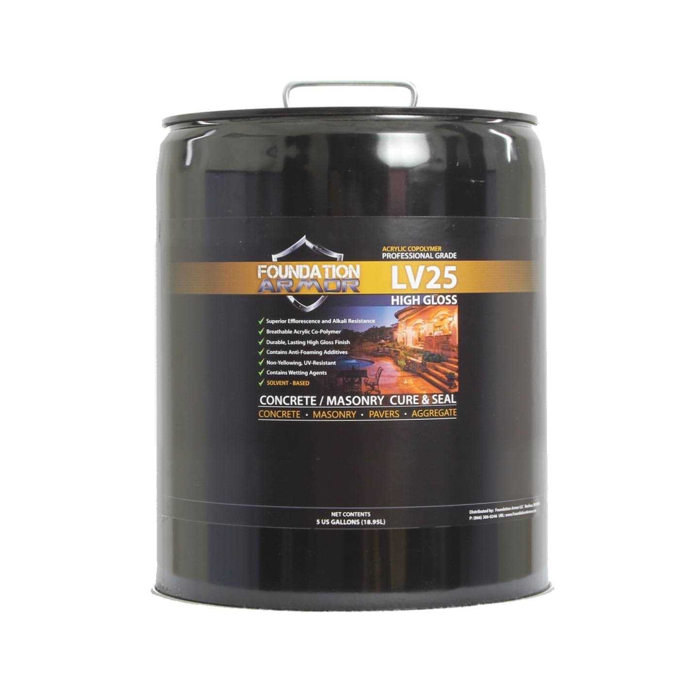 Foundation Armor Armor AR500 Solvent Based Wet Look High Gloss Acrylic Concrete Sealer and Paver Sealer 5 GAL - Zenithce