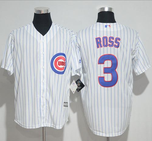 Cubs #3 David Ross White(Blue Strip) New Cool Base Stitched Jersey - Zenithce