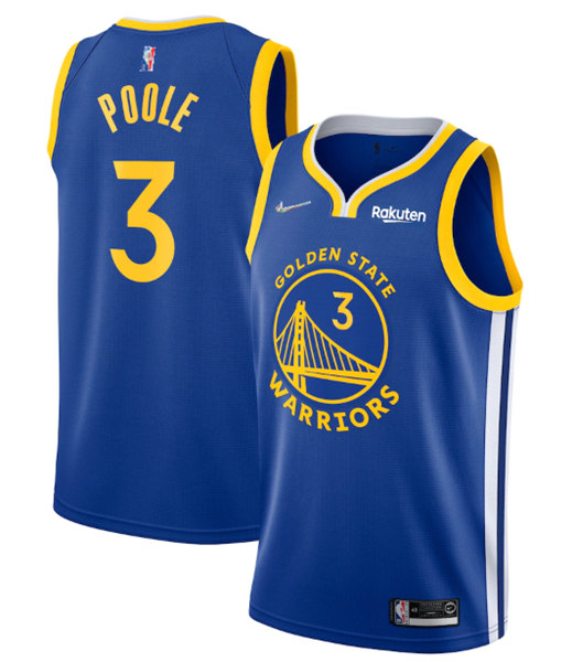Golden State Warriors #3 Jordan Poole 2022 Royal 75th Anniversary Stitched Jersey - Zenithce