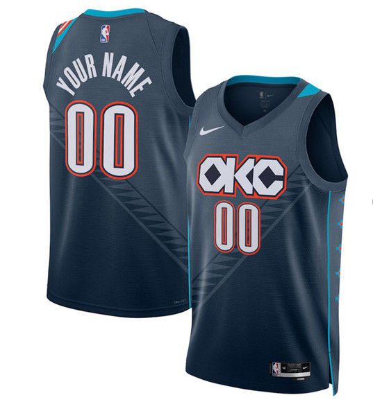 Oklahoma City Thunder Custom Navy 2025-26 City Edition Swingman Stitched Jersey - Zenithce