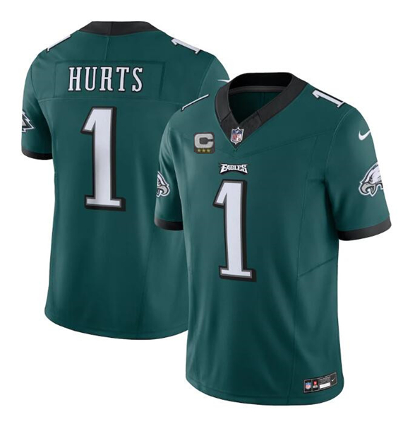 Philadelphia Eagles #1 Jalen Hurts Green 2023 F.U.S.E. With C Patch Vapor Untouchable Stitched Jersey - Zenithce