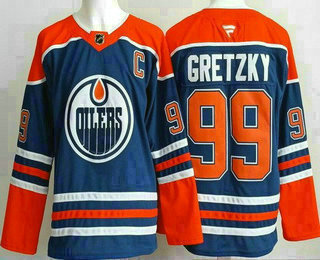 Edmonton Oilers #99 Wayne Gretzky Blue Authentic Jersey - Zenithce