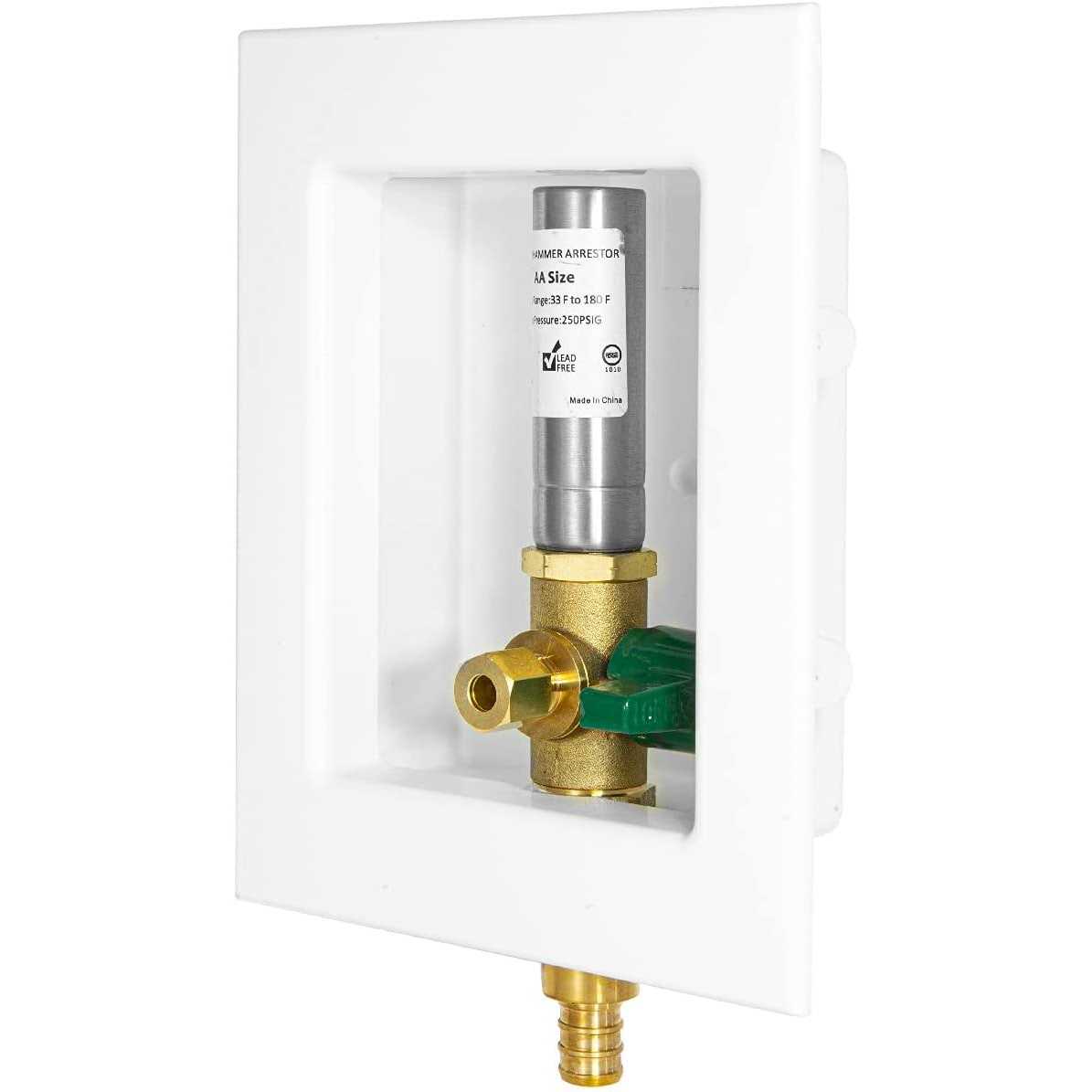 Efield Pex Pre-Assembled Ice Maker Outlet Box 12-Inch Pex F1807 Crimp with Installed 14-Turn Ball Valve - Zenithce