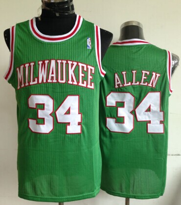 Milwaukee Bucks #34 Ray Allen Green Swingman Throwback Jersey - Zenithce