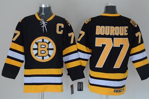 Bruins #77 Ray Bourque Black CCM Throwback Stitched Jersey - Zenithce