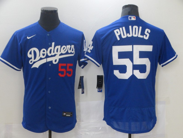Los Angeles Dodgers #55 Albert Pujols Royal Blue Flex Base Sttiched Jersey - Zenithce